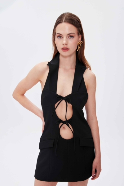 CUT-OUT MİNİ BLAZER ELBİSE - 6