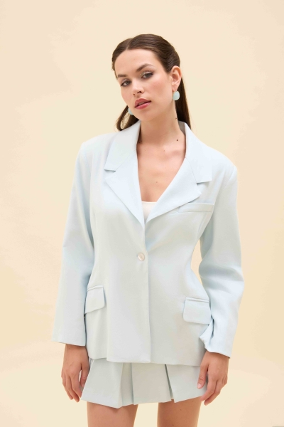 RETRO FORM KETEN BLAZER CEKET - 1