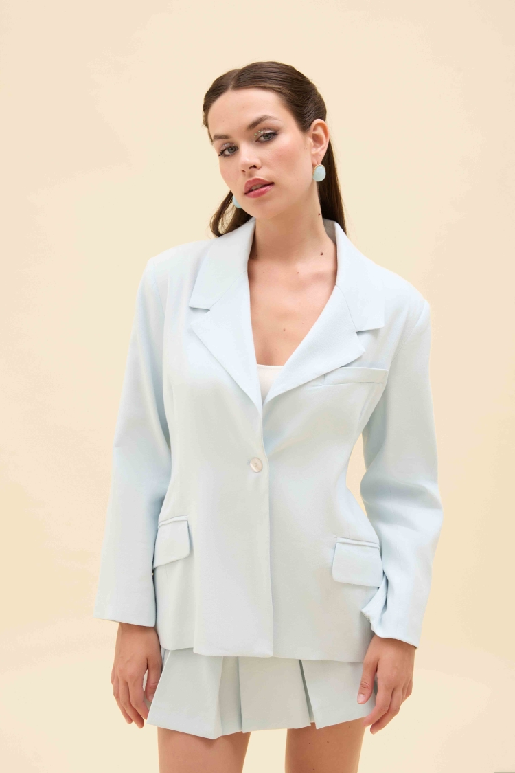 RETRO FORM KETEN BLAZER CEKET - 1