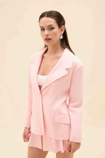 RETRO FORM KETEN BLAZER CEKET - 9