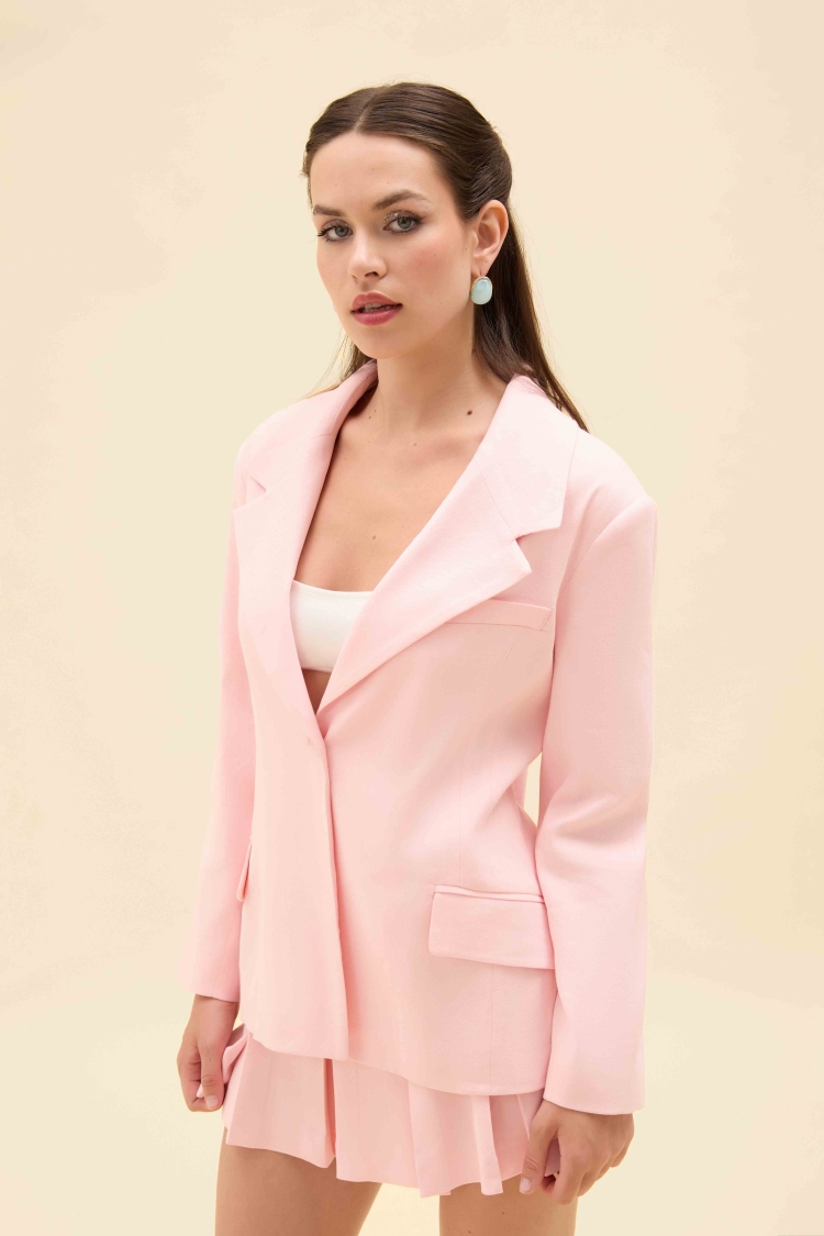 RETRO FORM KETEN BLAZER CEKET - 9