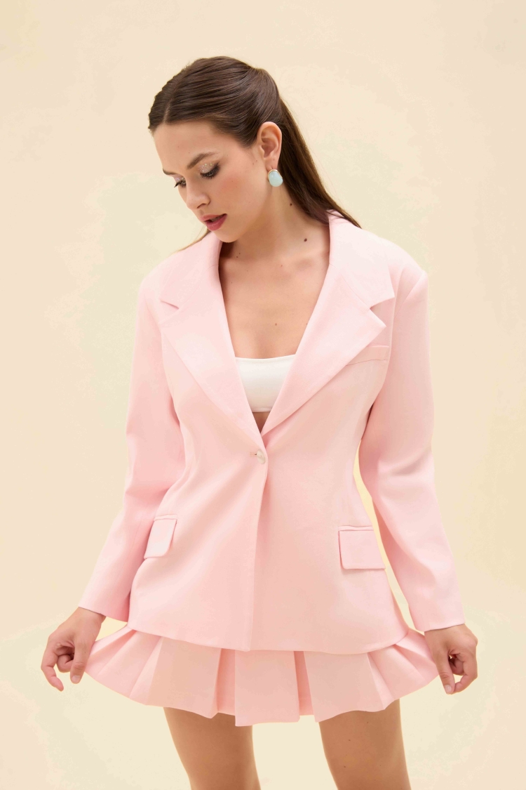 RETRO FORM KETEN BLAZER CEKET - 7