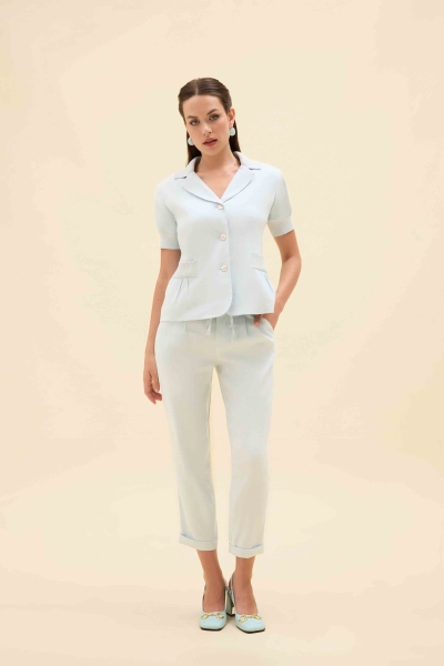 ELASTİK RELAX FİT KETEN PANTALON - 10