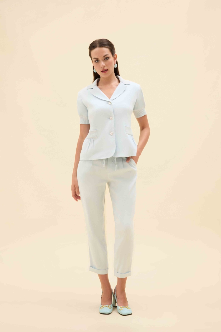 ELASTİK RELAX FİT KETEN PANTALON - 10