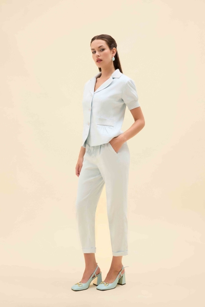 ELASTİK RELAX FİT KETEN PANTALON - 11