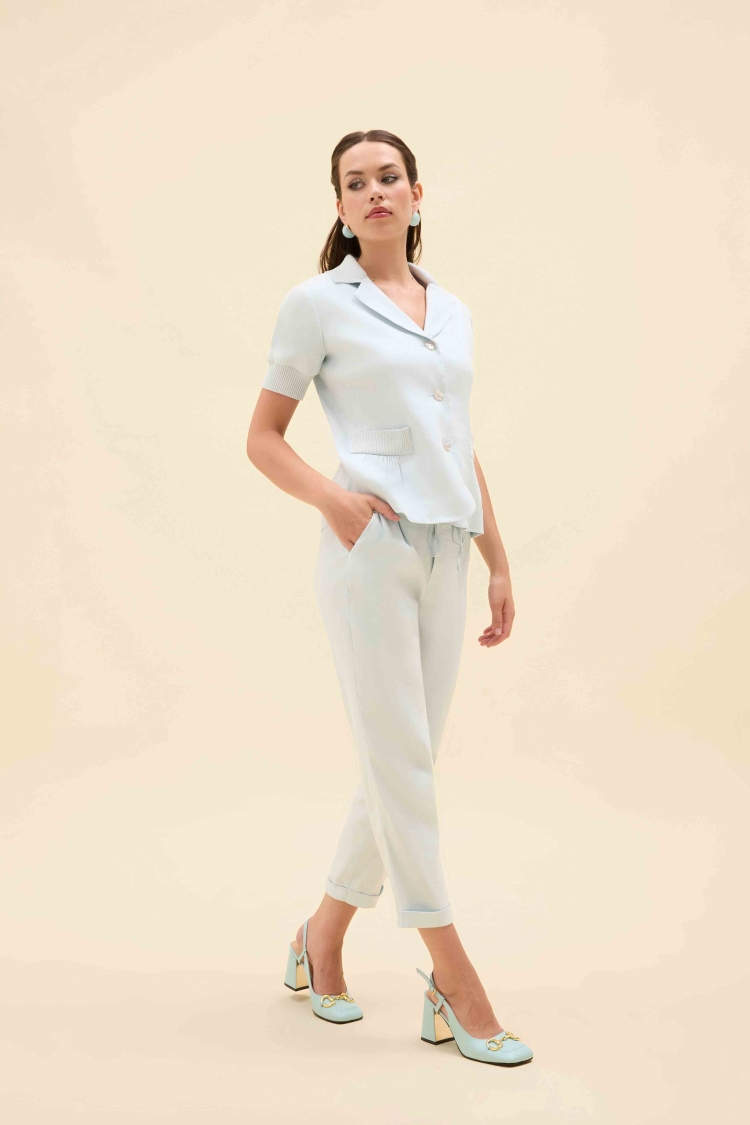 ELASTİK RELAX FİT KETEN PANTALON - 9