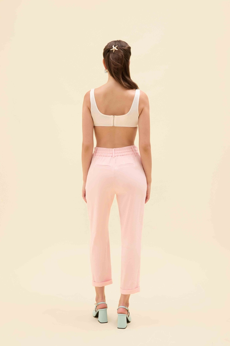 ELASTİK RELAX FİT KETEN PANTALON - 3