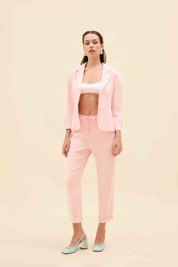 ELASTİK RELAX FİT KETEN PANTALON - 1