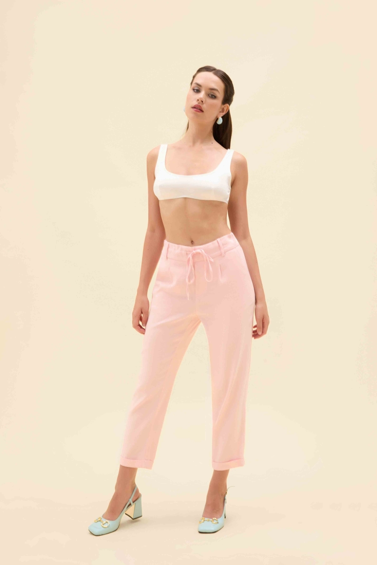 ELASTİK RELAX FİT KETEN PANTALON - 2
