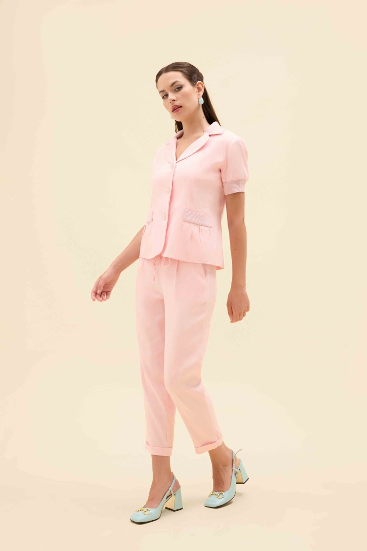 ELASTİK RELAX FİT KETEN PANTALON - 7