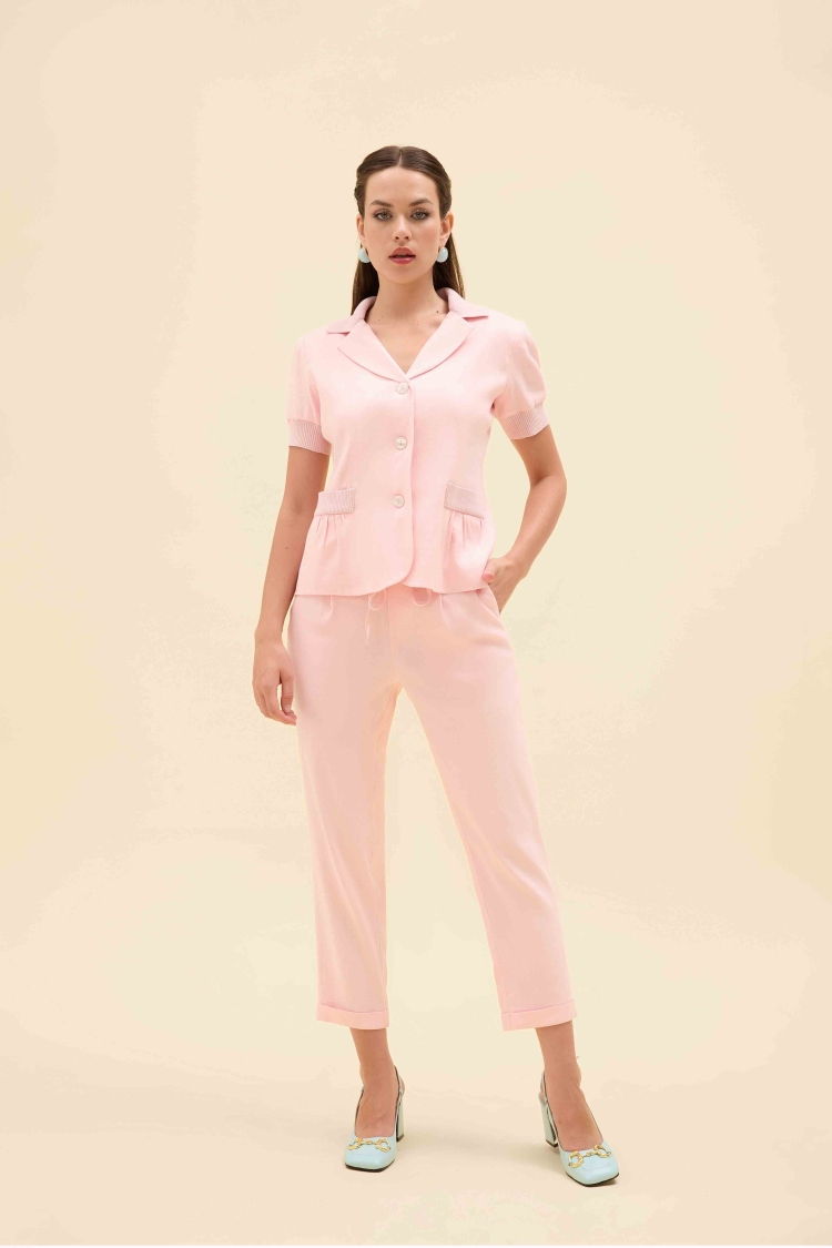 ELASTİK RELAX FİT KETEN PANTALON - 8