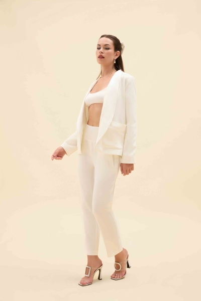 KONTRAST SATEN ŞAL YAKA BLAZER CEKET - 3
