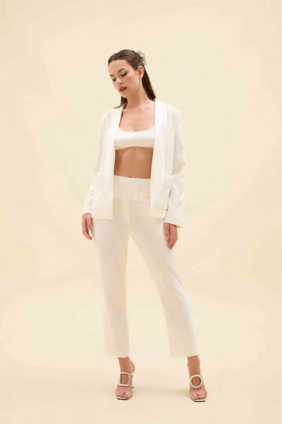 KONTRAST SATEN ŞAL YAKA BLAZER CEKET - 2