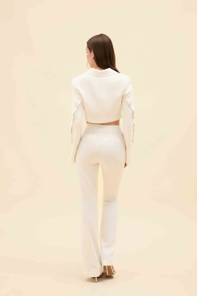 KISA ÇAN KOLLU TAŞ DÜĞMELİ BLAZER CEKET - 9